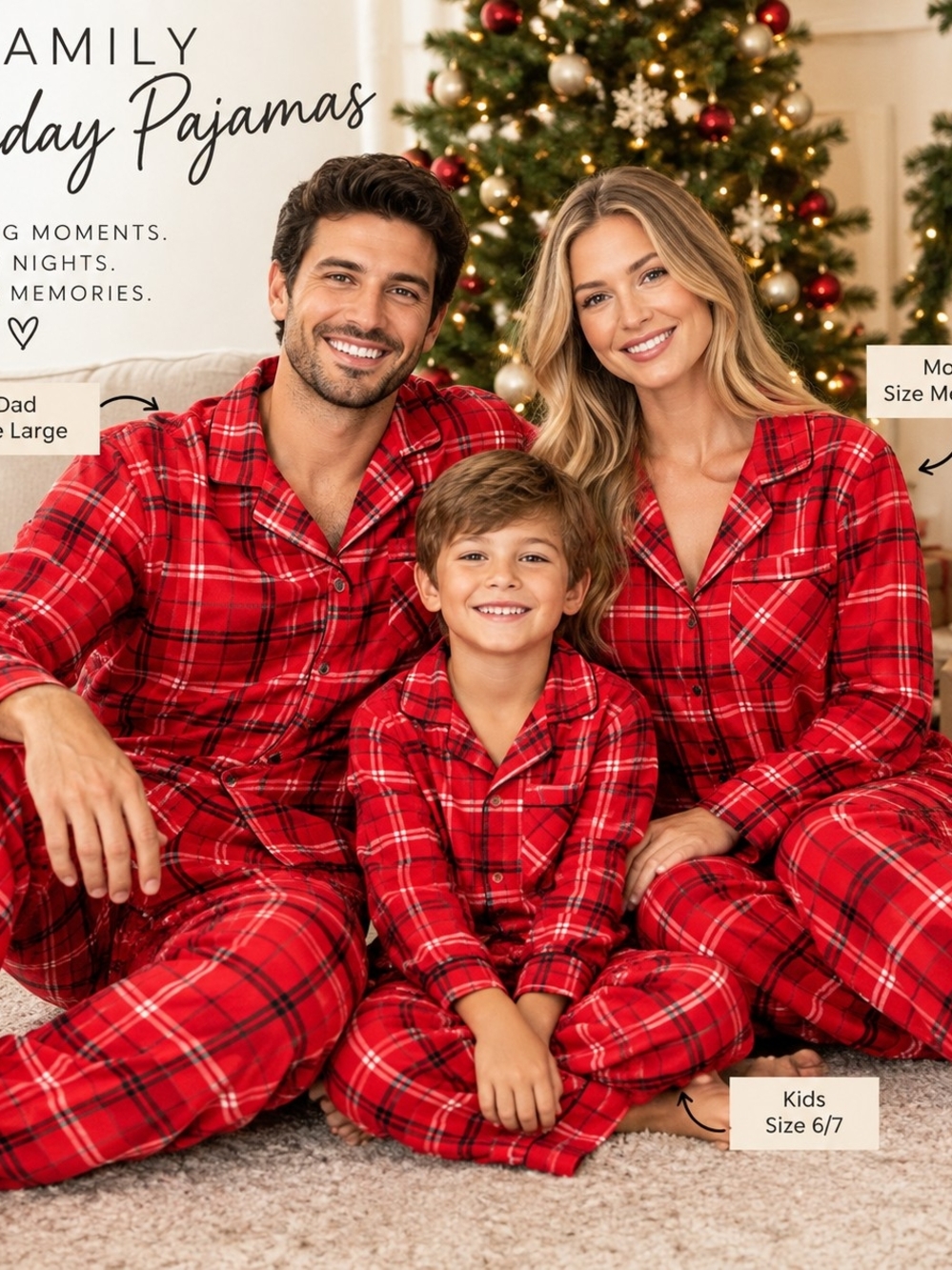 Wondershop Red Plaid Family Bundle Pajama Set Holiday Festive Cozy Memories